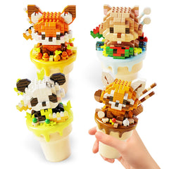 TENYEAH panda with ice cream cup base, charming desk ornament for playful decor