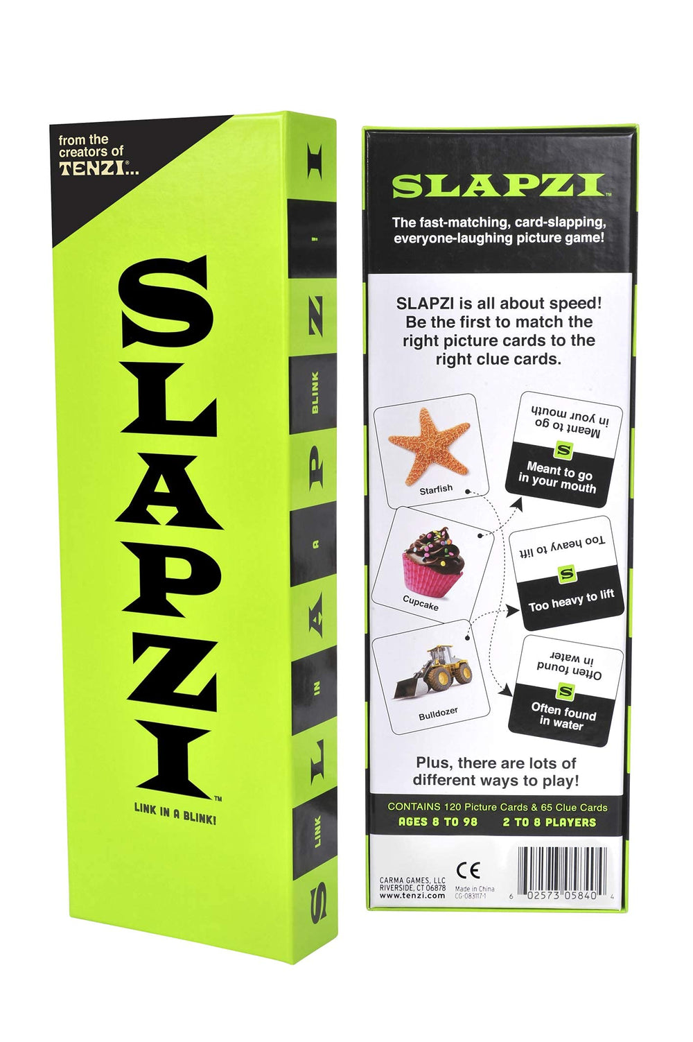 TENZI Slapzi 65 clue cards ready for rapid round challenges.