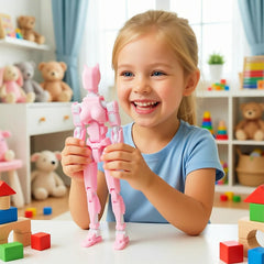 Teoboeys T13 3D action figure pink/white colorway brightens any shelf.