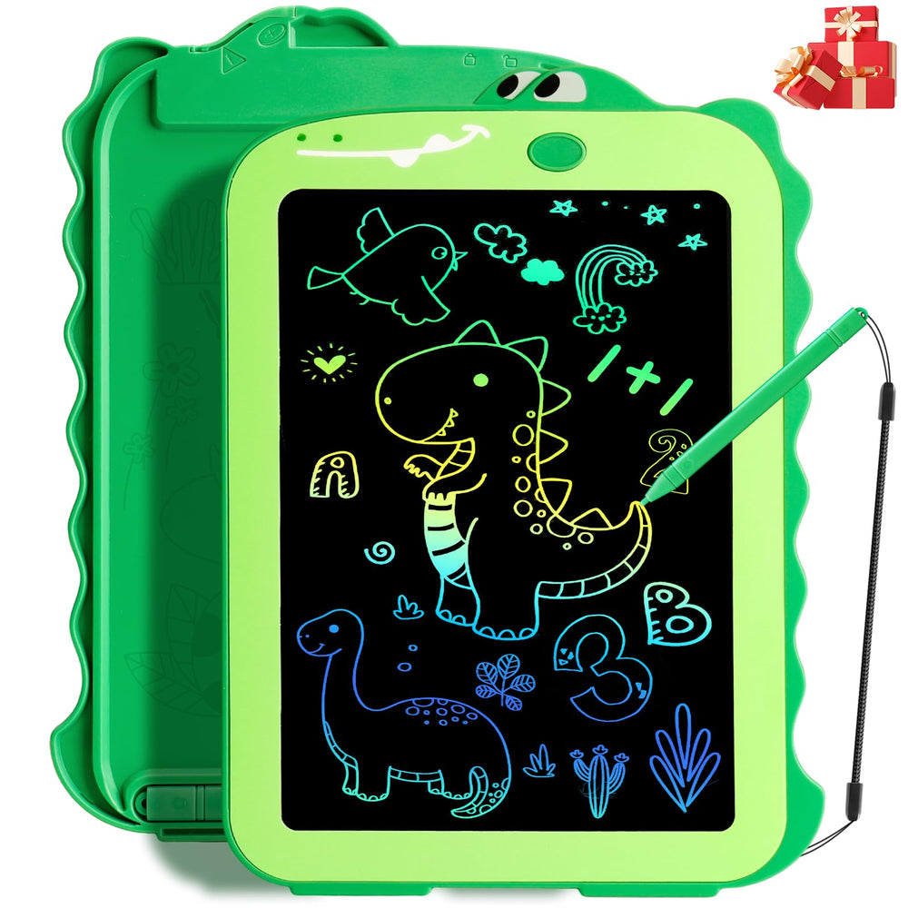 Teriph LCD writing tablet with dinosaur-doodle focus offers mess-free drawing on the go.