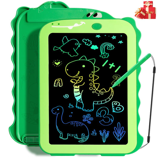 Teriph LCD writing tablet with dinosaur-doodle focus offers mess-free drawing on the go.