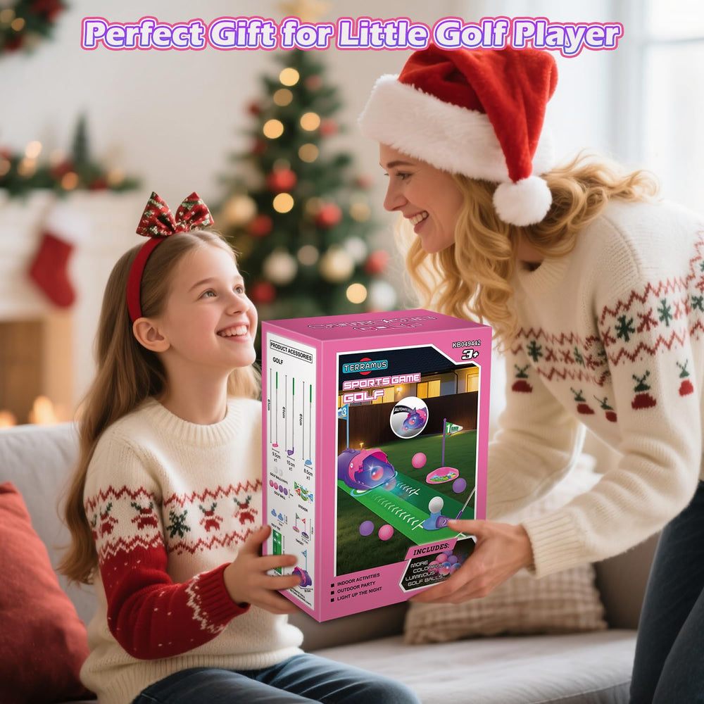 TERRAMUS pink kids golf set invites indoor or outdoor play