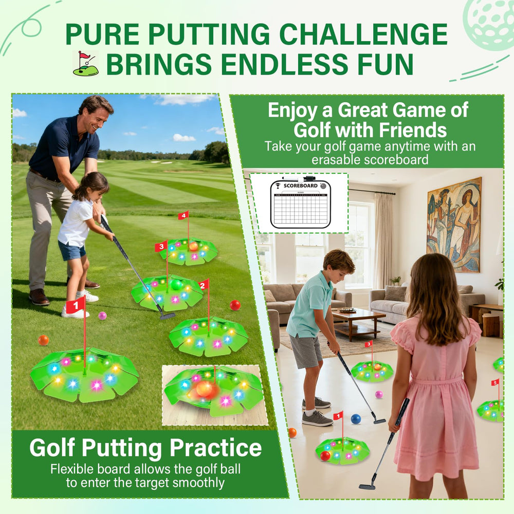 TERRAMUS LED targets shine for kid-friendly mini golf sessions after dark.