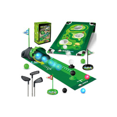 TERRAMUS kids golf set with dinosaur mouth returner for engaging, repeatable putting practice.