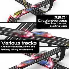 Kids enjoy vibrant colors and immersive playtime with the racing track.