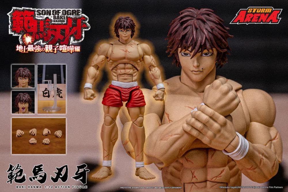 Testbrands Storm Arena Baki Hanma 1/12 figure articulation close-up for dynamic poses