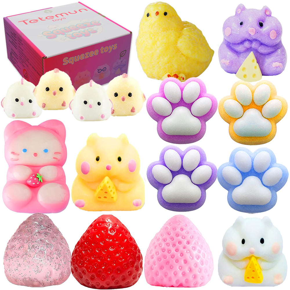 TETEMUN taba squishies big pink cat for tactile play and relaxation.