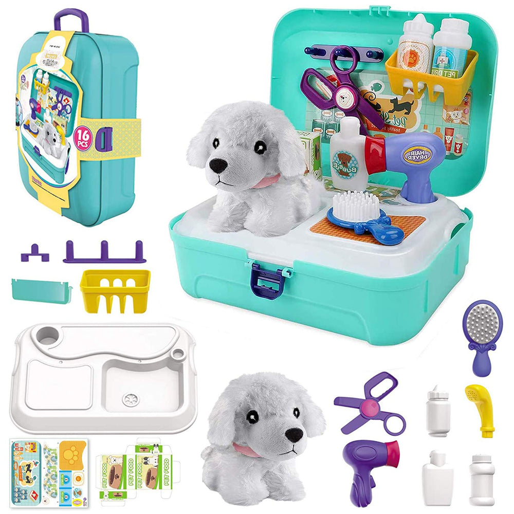 TEUVO Pet Care Play Set dog plush provides soft, comforting pretend care