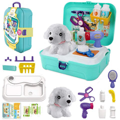 TEUVO Pet Care Play Set dog plush provides soft, comforting pretend care