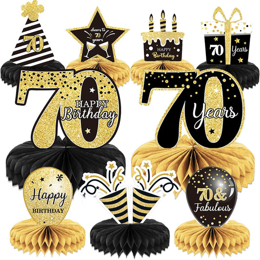 Tevxj 70th birthday honeycomb centerpiece stars adds chic table decor.