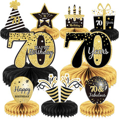 Tevxj 70th birthday honeycomb centerpiece stars adds chic table decor.