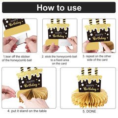 Tevxj 70th birthday table topper gold black design enhances party ambience.