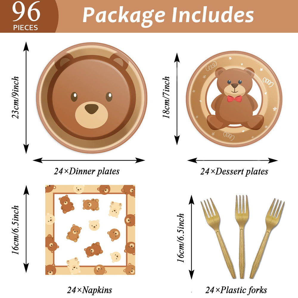 Tevxj bear 7-inch plates for dessert courses at a bear baby shower