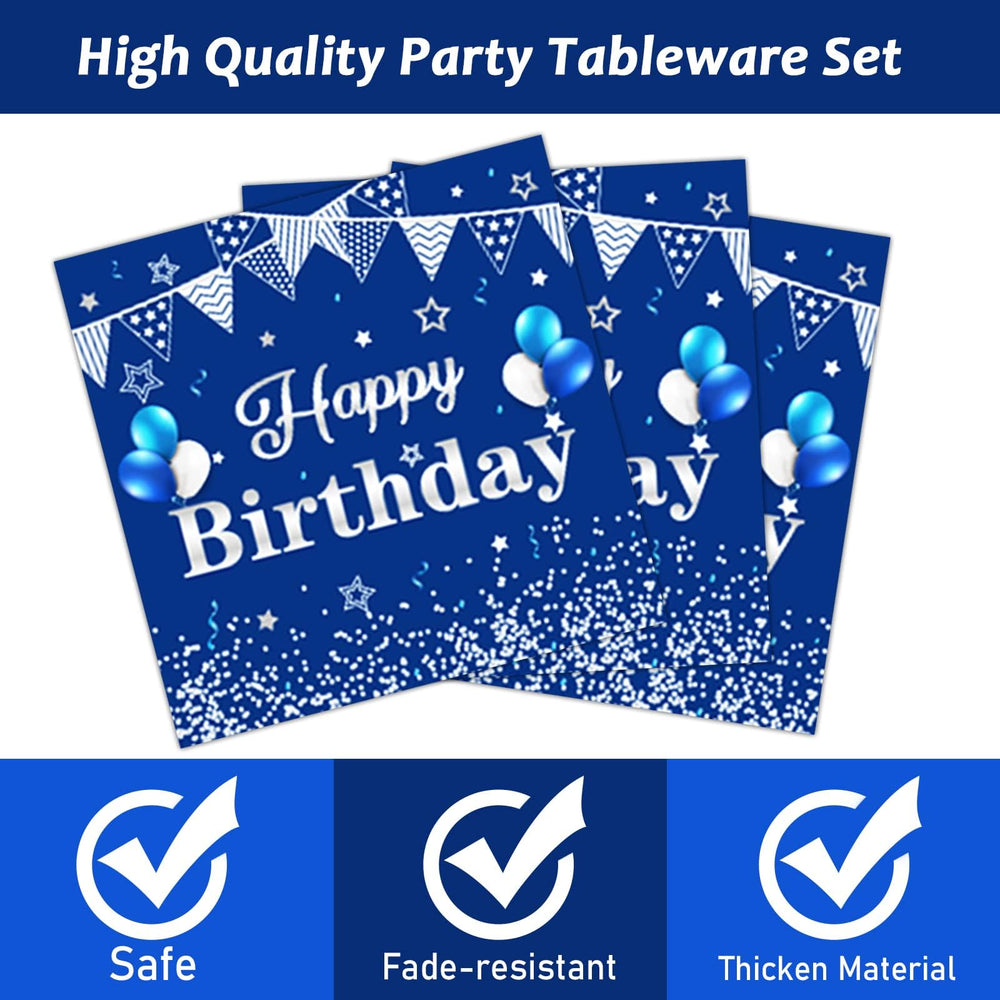 Tevxj birthday napkins navy blue and silver for stylish cleanup