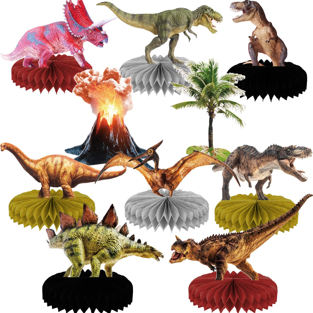 Tevxj dinosaur centerpiece, T-Rex design adds bright birthday table decor.