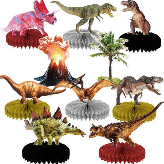 Tevxj dinosaur centerpiece, T-Rex design adds bright birthday table decor.