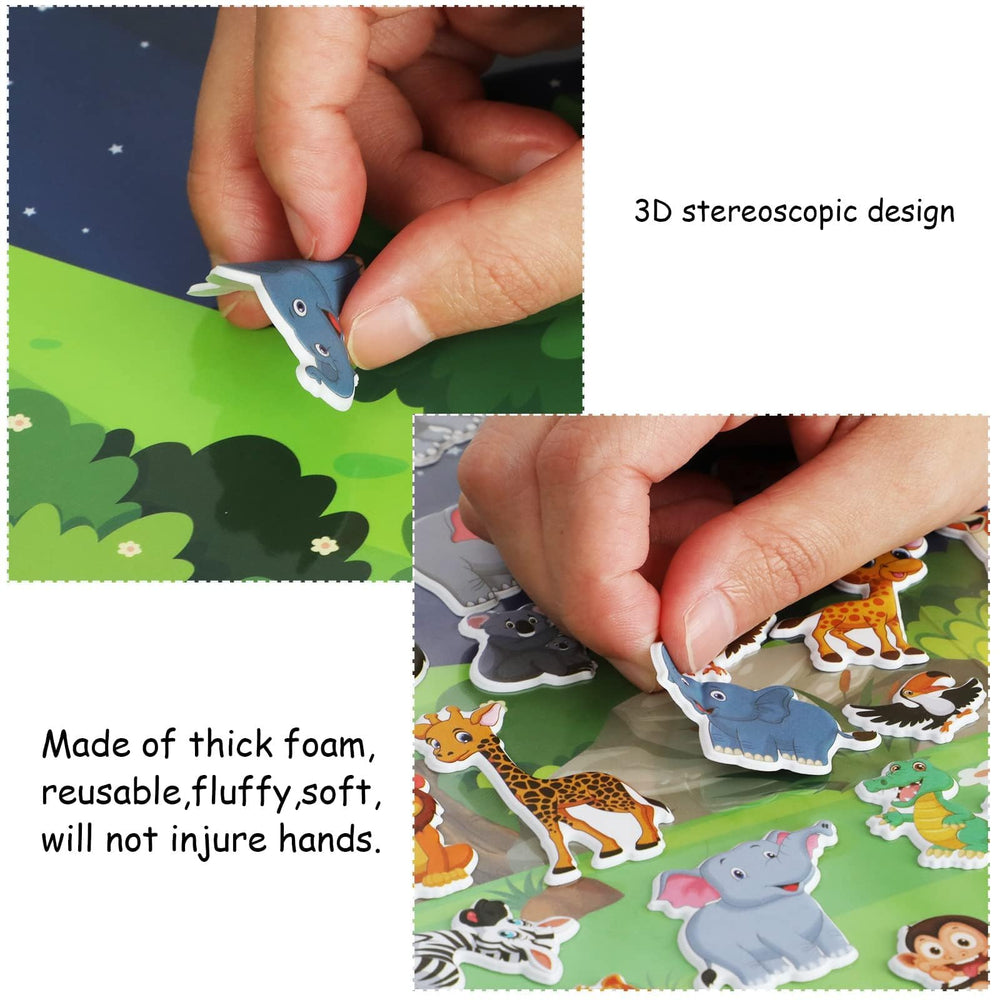 Tevxj fold-out jungle scenes expand play areas for storytelling.