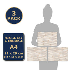 TexturKontor creme oak laminate look flooring sticks securely to dollhouses.