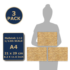 TexturKontor self-adhesive sheets stick easily to dollhouses for quick upgrading.