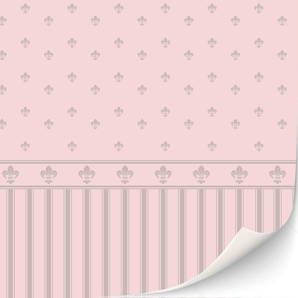 TexturKontor Lilibet classic damask wallpaper for dollhouses with easy self-adhesive backing.