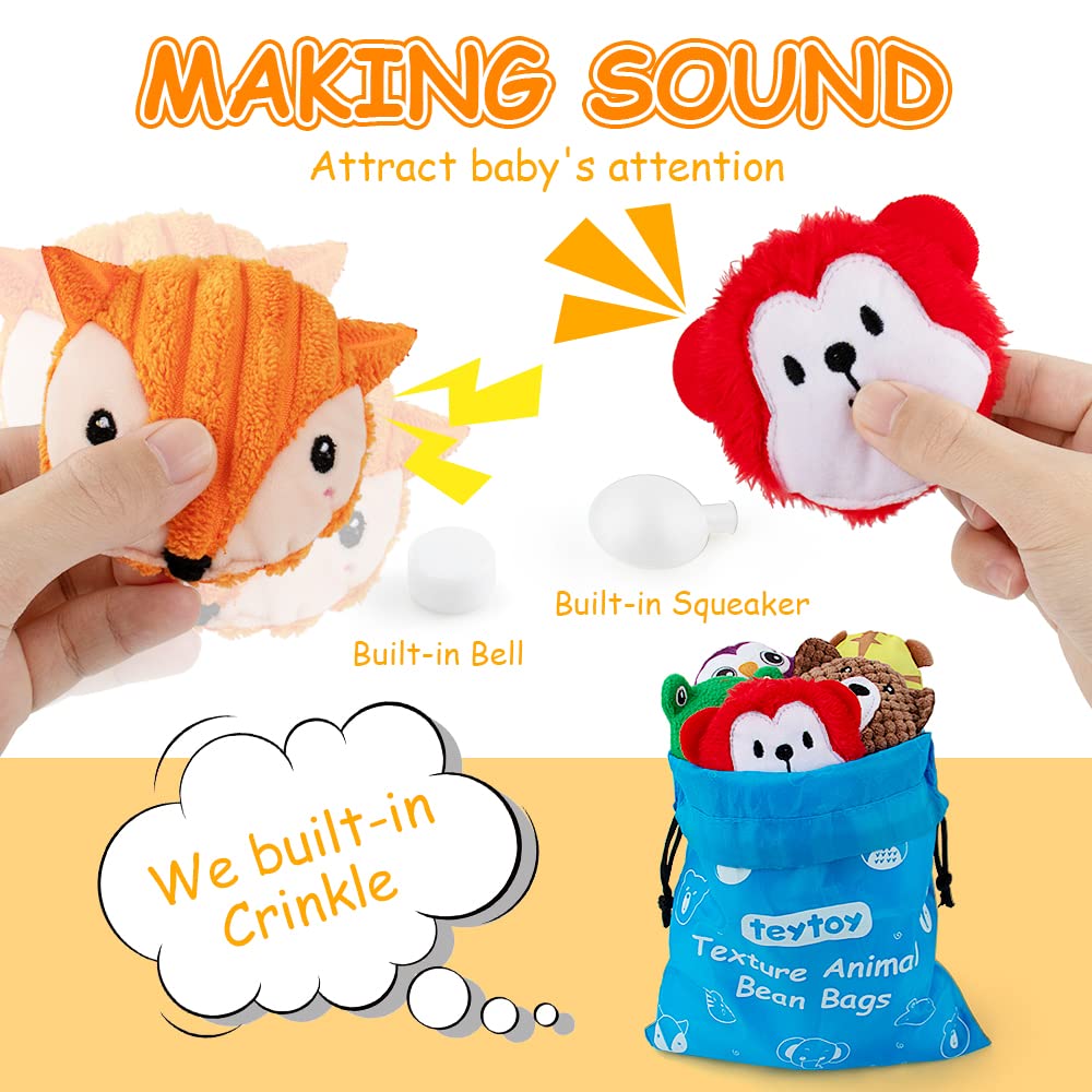 Teytoy bear texture sensory bean bag promotes calm, tactile discovery for early learners.