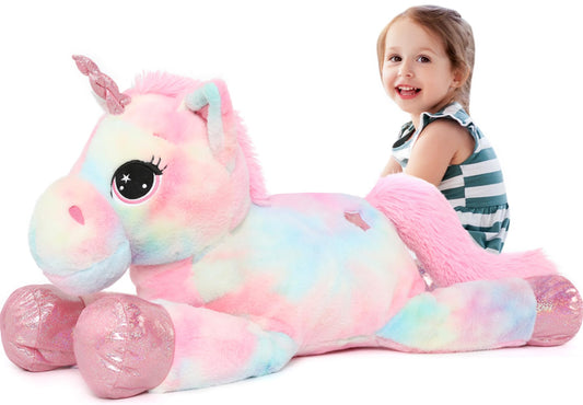 Tezituor 43in giant unicorn plush ready for cozy hugs and room decor