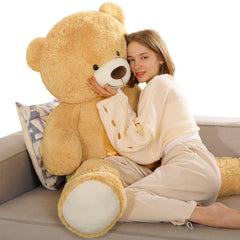 Tezituor 59-inch giant teddy bear side view, showing cuddle-ready size.