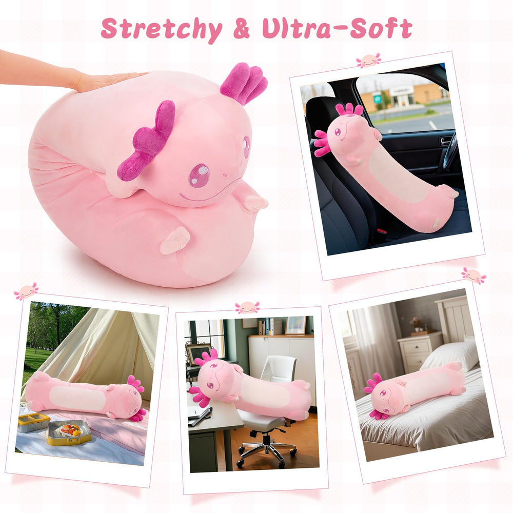 Tezituor soft axolotl plush enhances bedroom decor with comfort.