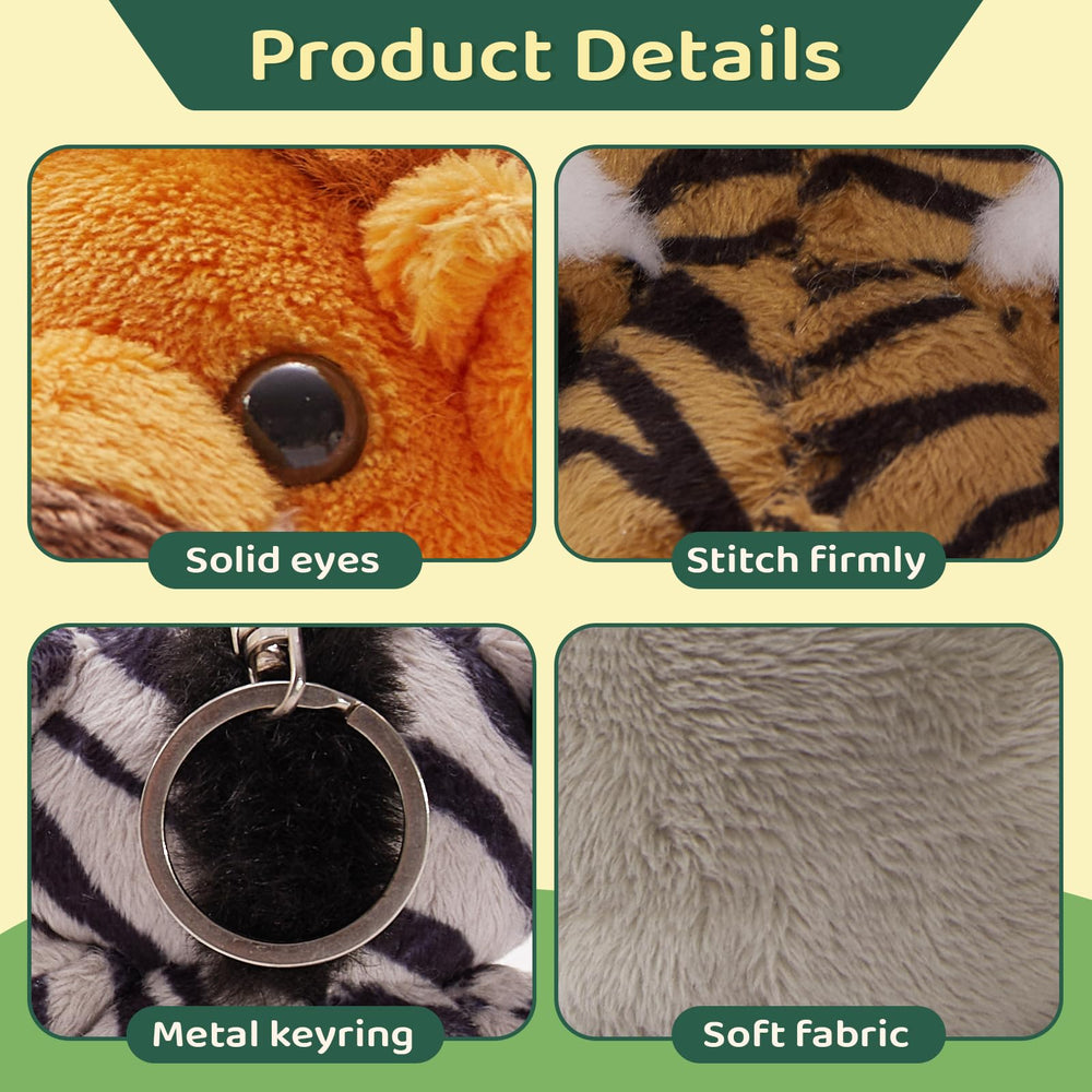 Tezituor zebra mini plush keychain colorful accent for backpacks and gifts.