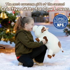 Tezituor cow plush pillow decorative scene adding warmth to the room.