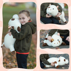 Tezituor cow plush pillow travel setup as a comforting companion.