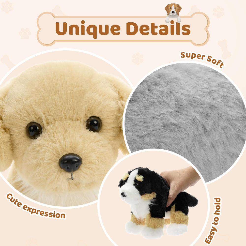 Tezituor bernese mountain dog plush standing toy, great as a gift and display piece.