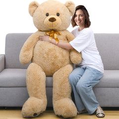 Tezituor giant teddy bear close-up of the face, inviting hug-ready plush