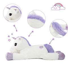 Tezituor giant unicorn plush serving as a cozy nap pillow for kids