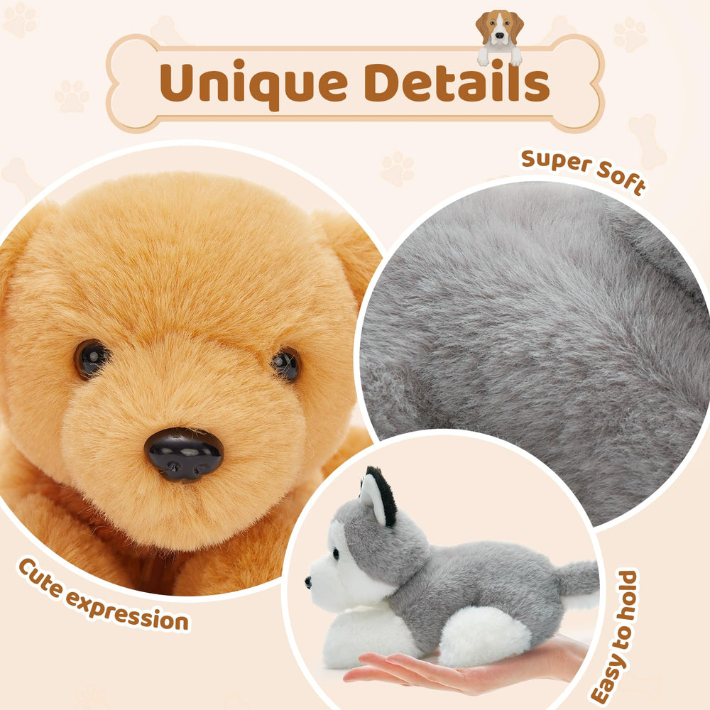 Tezituor Golden Retriever plush offers warm, huggable feel.