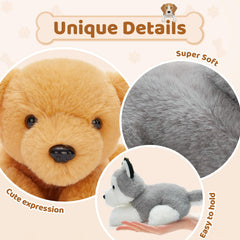 Tezituor Golden Retriever plush offers warm, huggable feel.