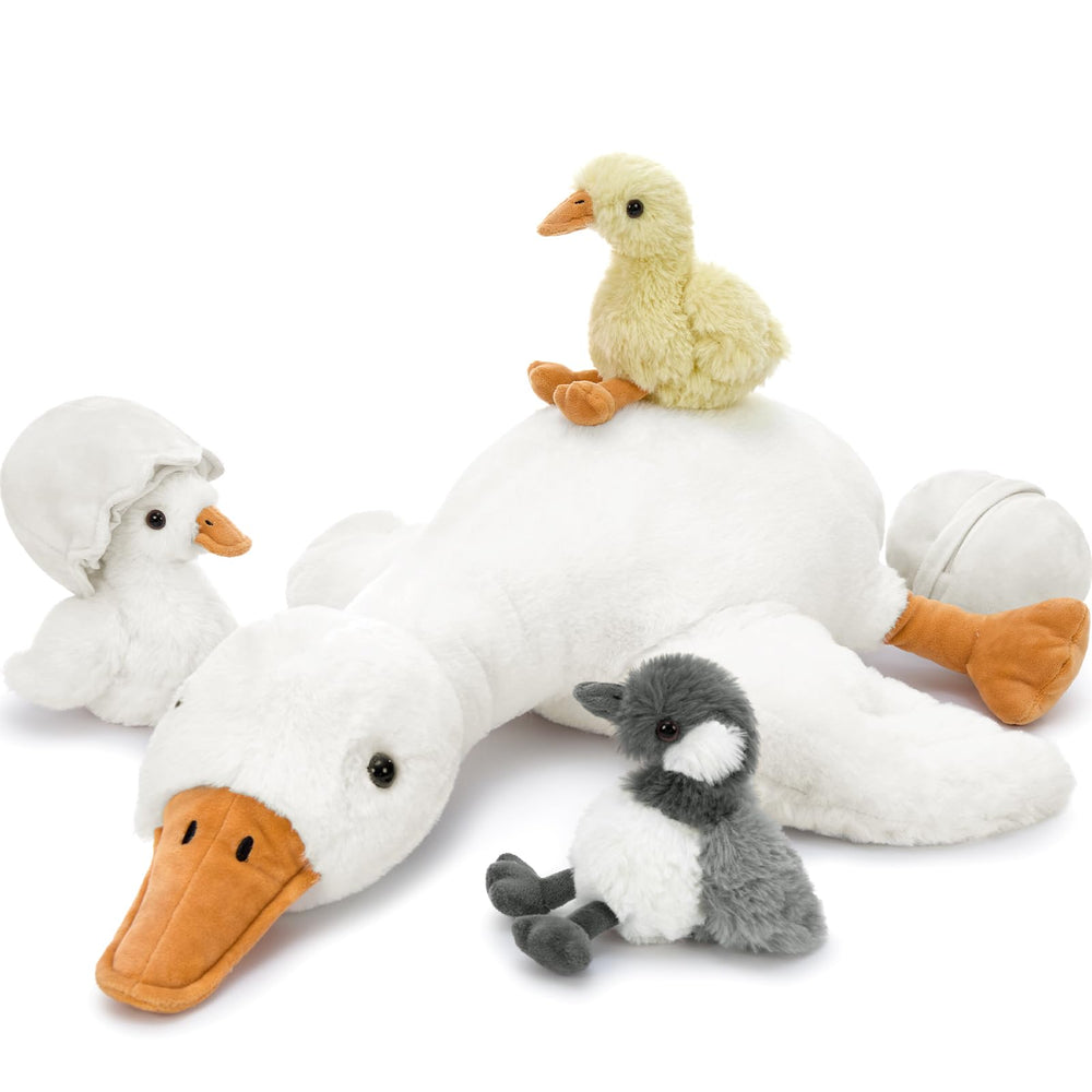 Tezituor goose mother with babies plush for comforting hugs and imaginative play.