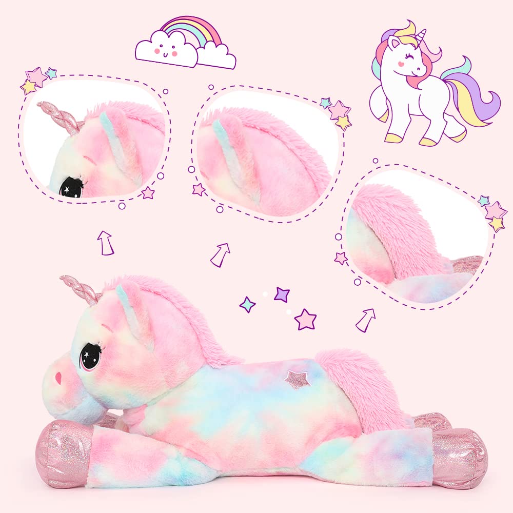 Tezituor hand-stitched eyes unicorn plush with enhanced visual charm
