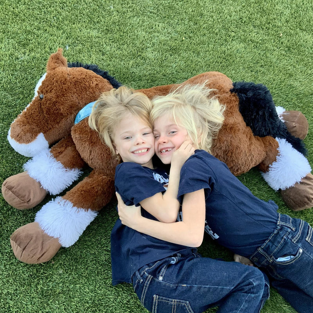 Tezituor large stuffed mustang plush toy adds cozy decor and seating support.