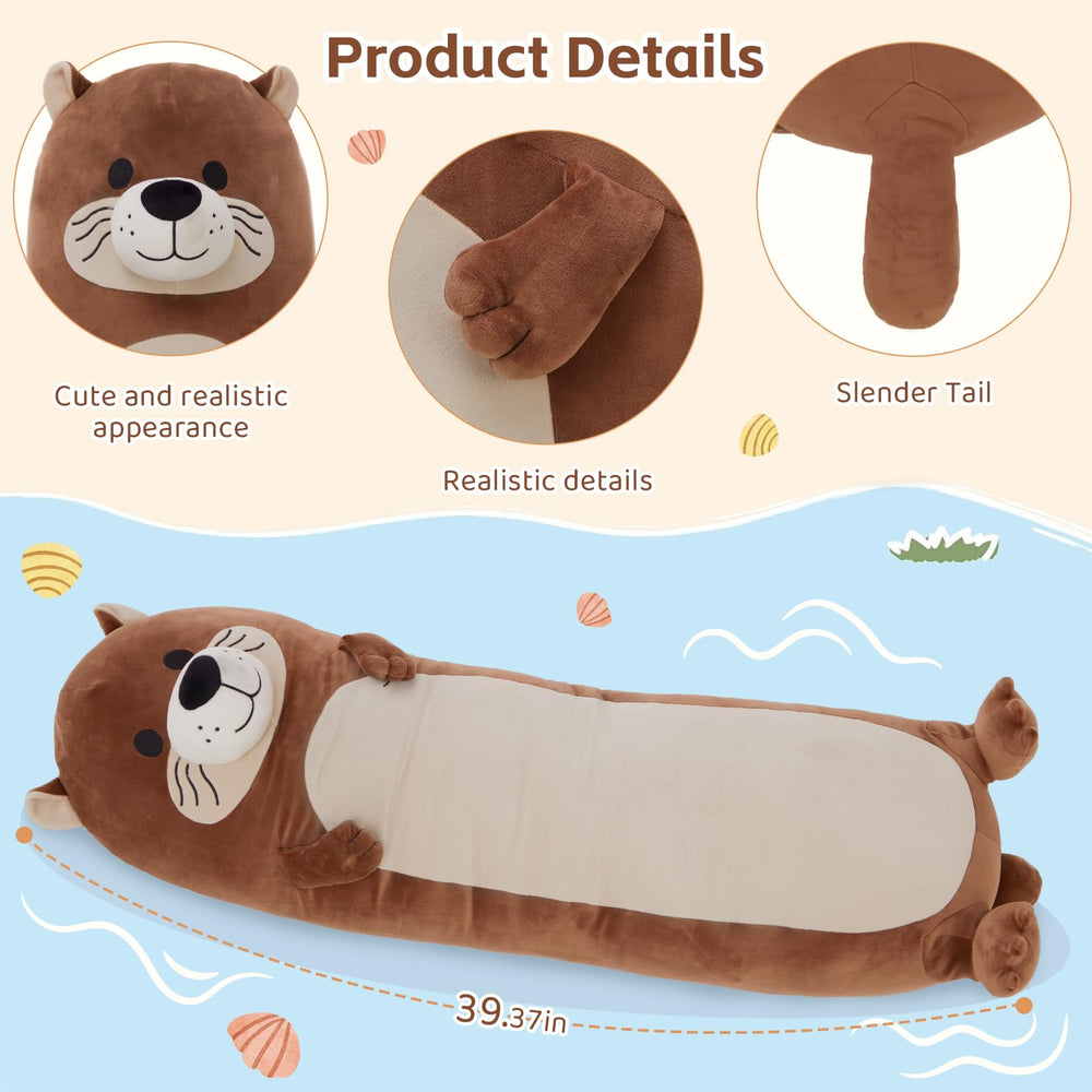Tezituor Long Otter Pillow on bed decor adds playful comfort.