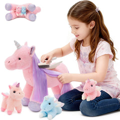 Tezituor pink unicorn plush is easy to clean and travel-ready.