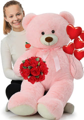 Tezituor pink valentines 40-inch giant teddy bear for hugs and display.