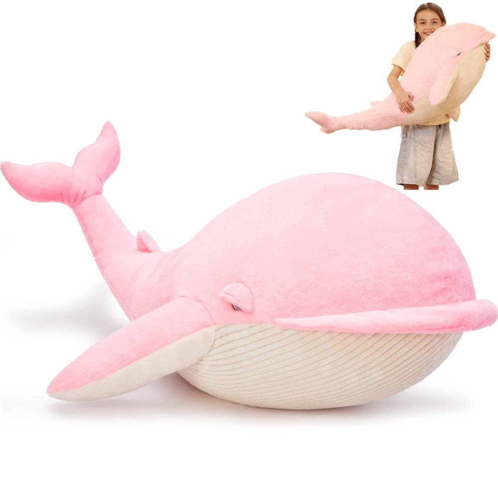 Tezituor pink whale plush pillow 47in for cozy hugs