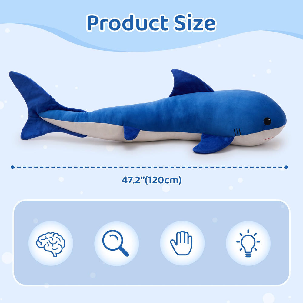 Tezituor soft plush whale with PP cotton filling for cozy hugging