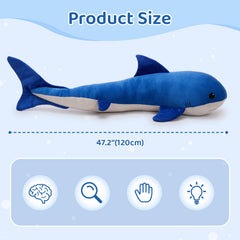 Tezituor soft plush whale with PP cotton filling for cozy hugging