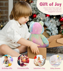 Tezituor rainbow teddy bear soft plush texture conveying cuddle ready comfort