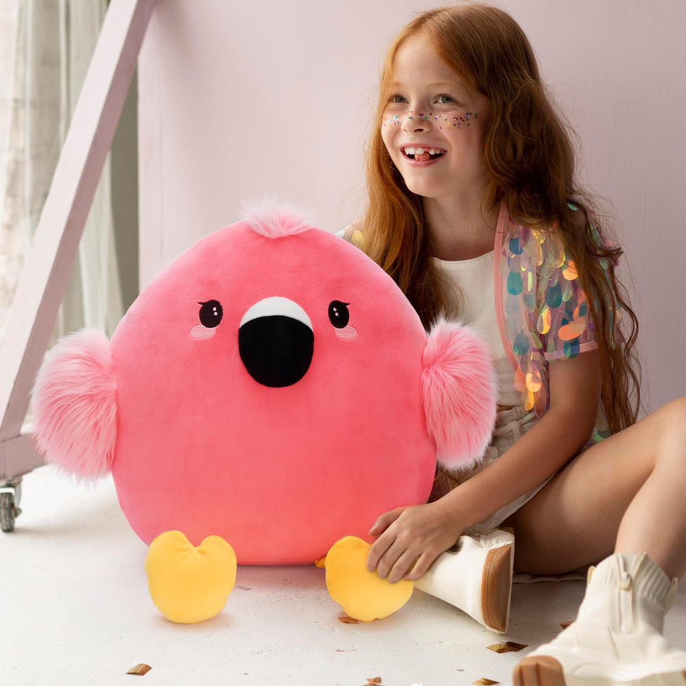 Tezituor soft plush flamingo plush toy with velvety fabric for comforting hugs.