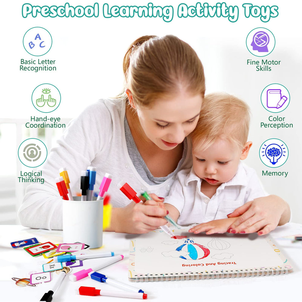 TFS TOP FANS Busy Book pasted cards for interactive matching and fine motor practice.