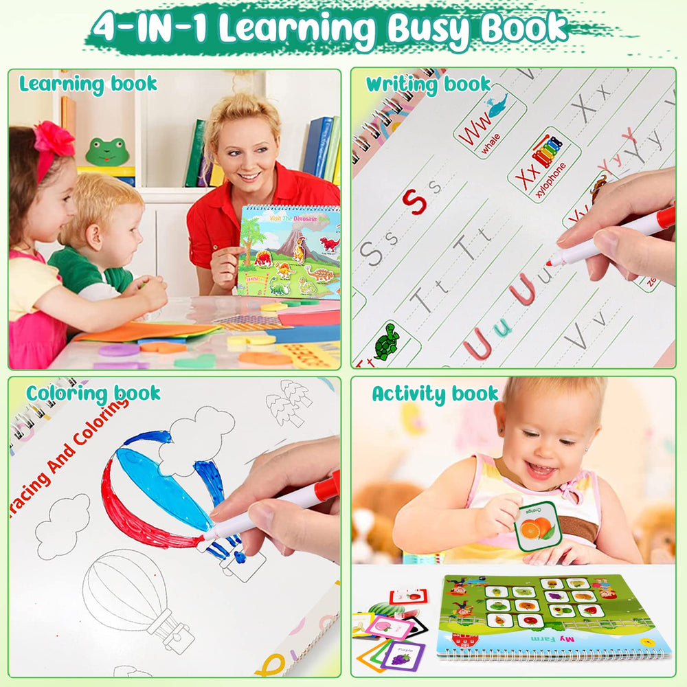 TFS TOP FANS Busy Book theme pages showing 32 activities for early literacy and math.