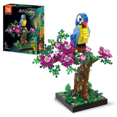 TG BLOCKS Micro Brick Flower Parrot Toy with vibrant colors for display and play